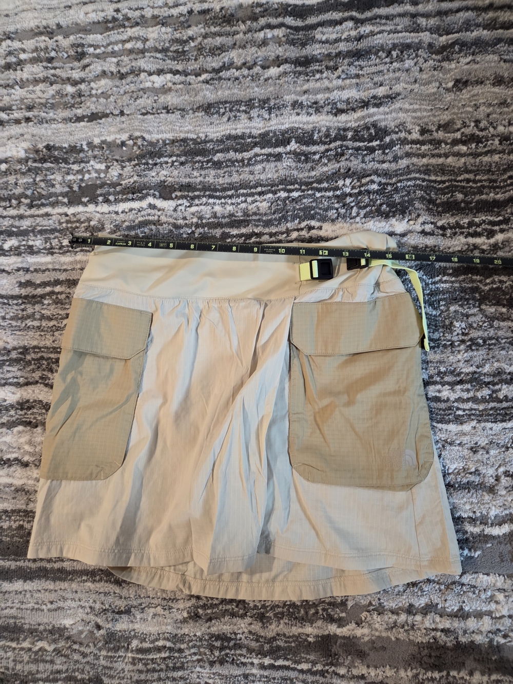 The North Face Beige Mini Skirt with Olive Cargo Pockets